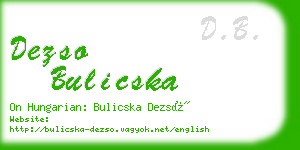 dezso bulicska business card